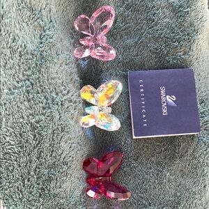 Swarovski Pink and Red Crystal Butterfly Trio collection